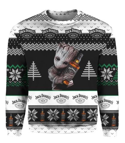 Groot hold jack daniel's all over printed sweatshirt