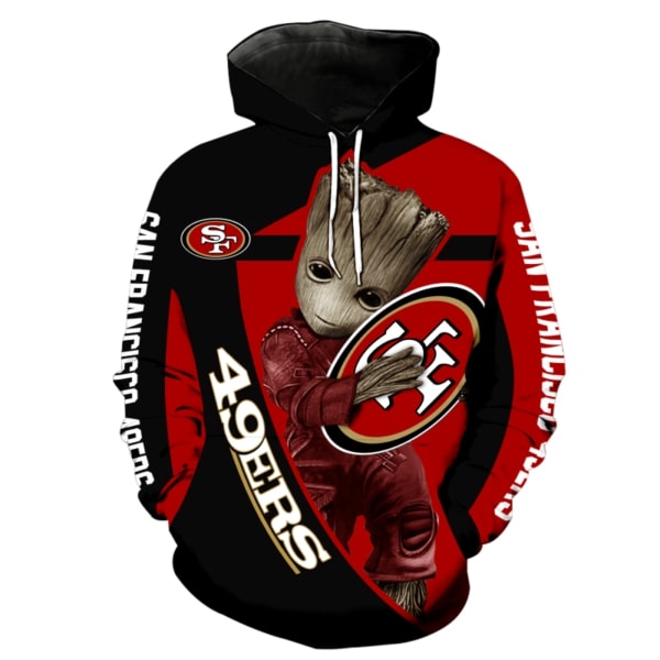 Groot hug san francisco 49ers nfl full printing hoodie