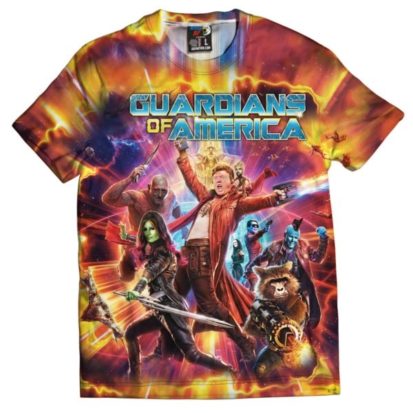 Guardians of the galaxy guardians of a america full printing tshirt