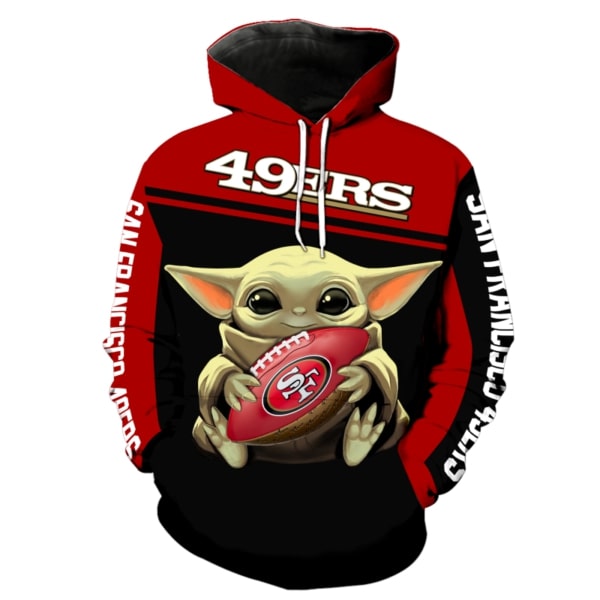 NFL san francisco 49ers baby yoda full printing hoodie