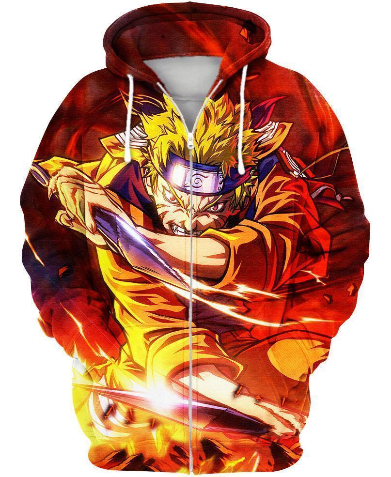 Naruto the seventh hokage all over print zip hoodie