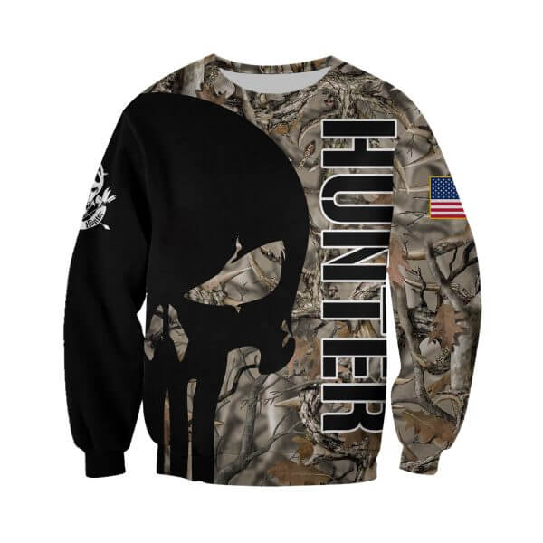 Skull hunter full printing sweatshirt