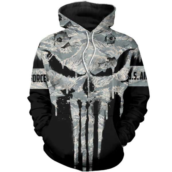 US air force punisher all over printed hoodie