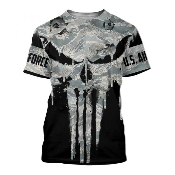 US air force punisher all over printed tshirt