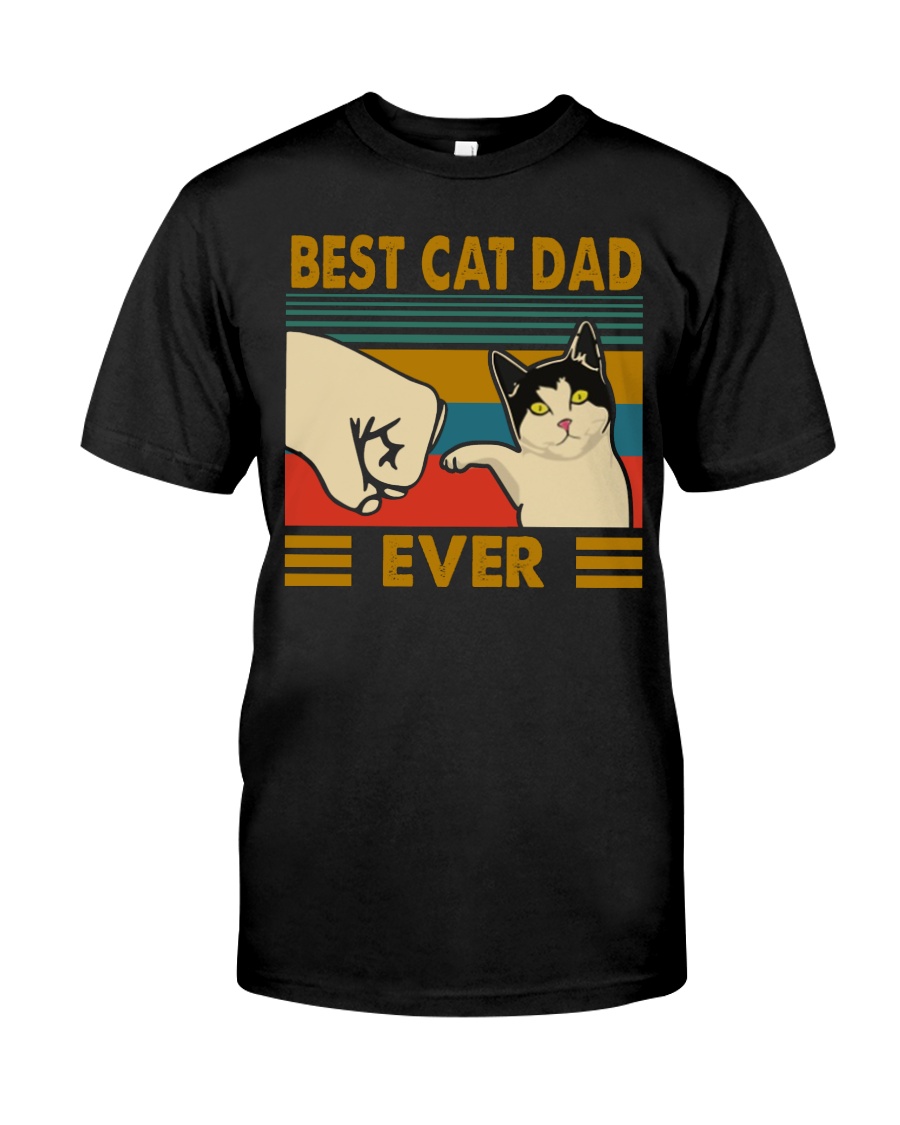 Vintage best cat dad ever guy shirt