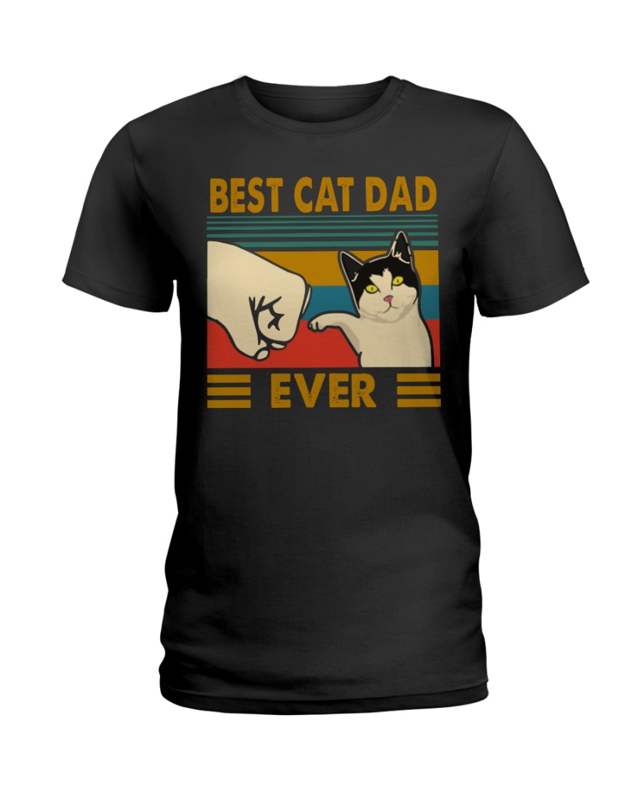 Vintage best cat dad ever lady shirt