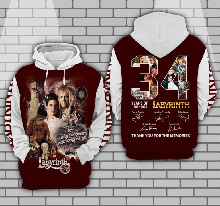 34 years of 1986 2020 labyrinth thank you for the memories full printing hoodie 1