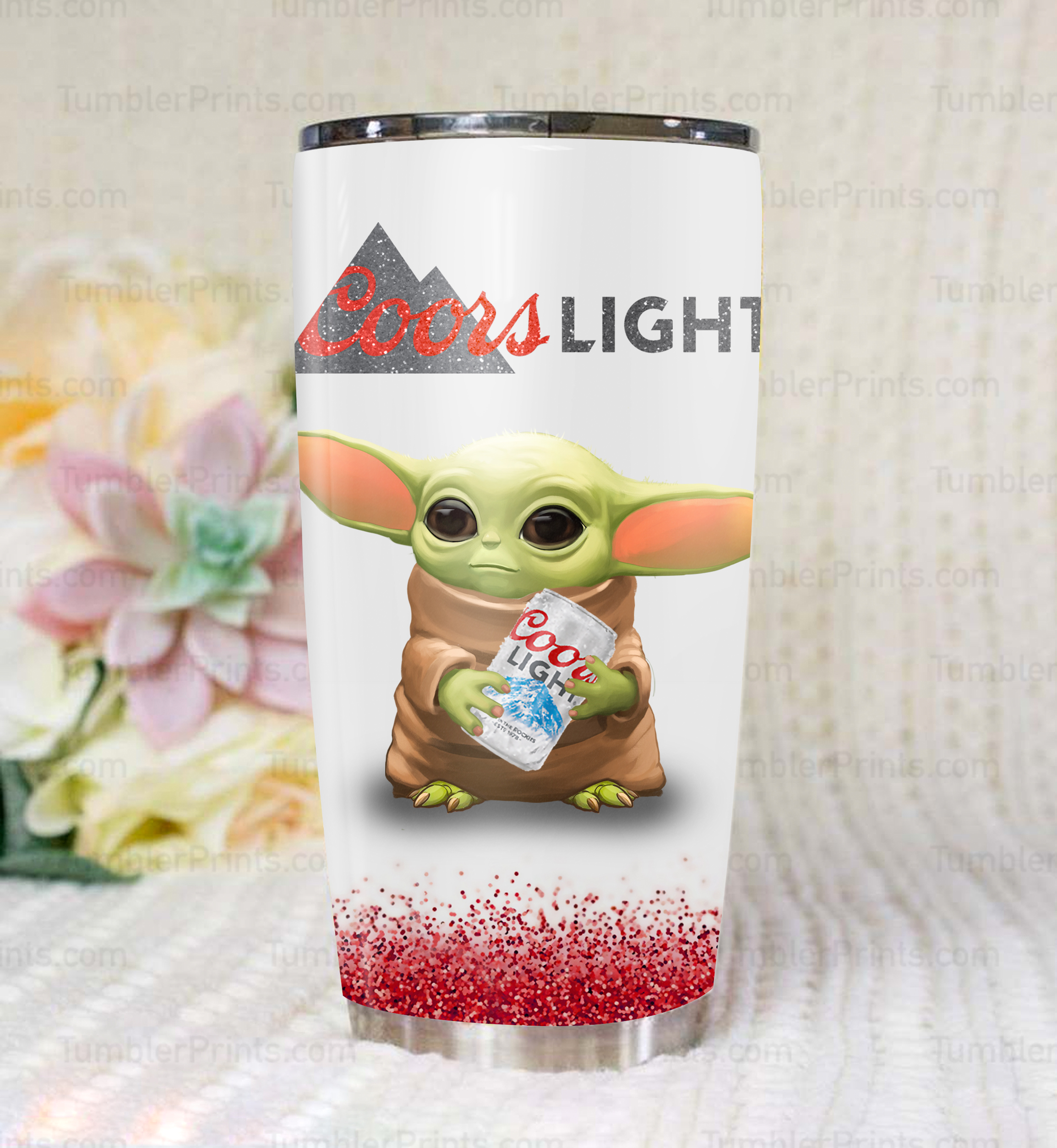Baby yoda coors light all over print tumbler 2