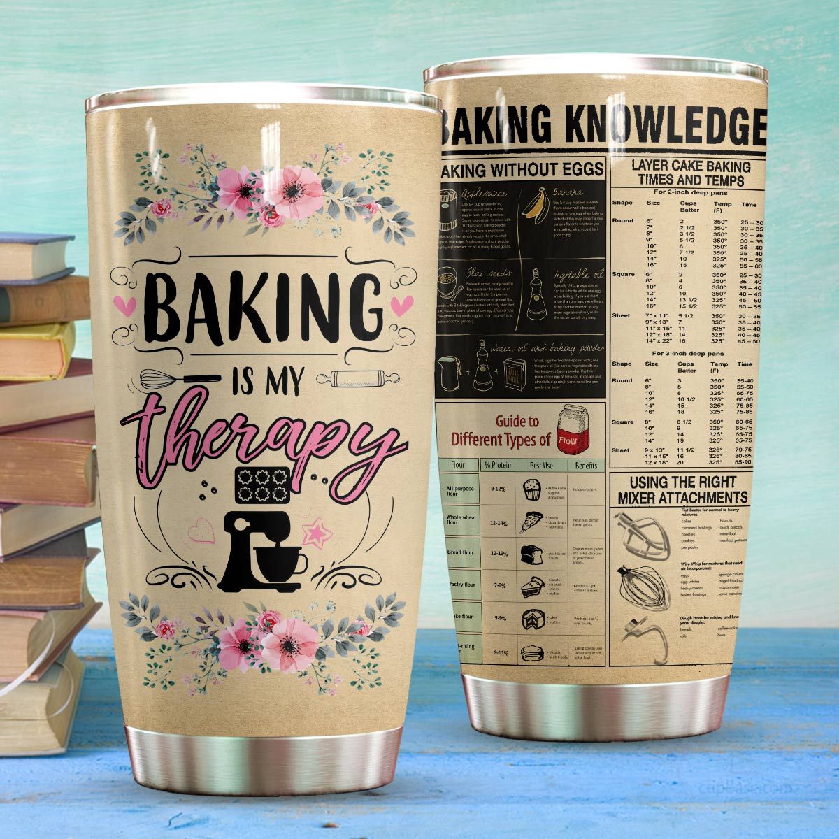 Baking is my therapy baking knowledge full over print tumbler 1