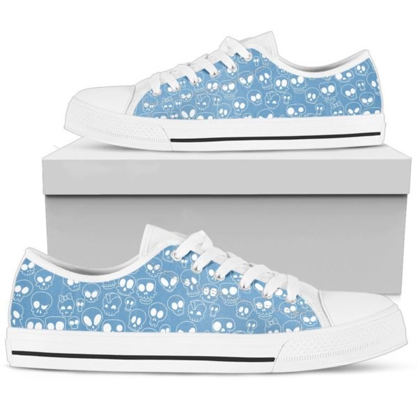 Blue skull low top shoes 1