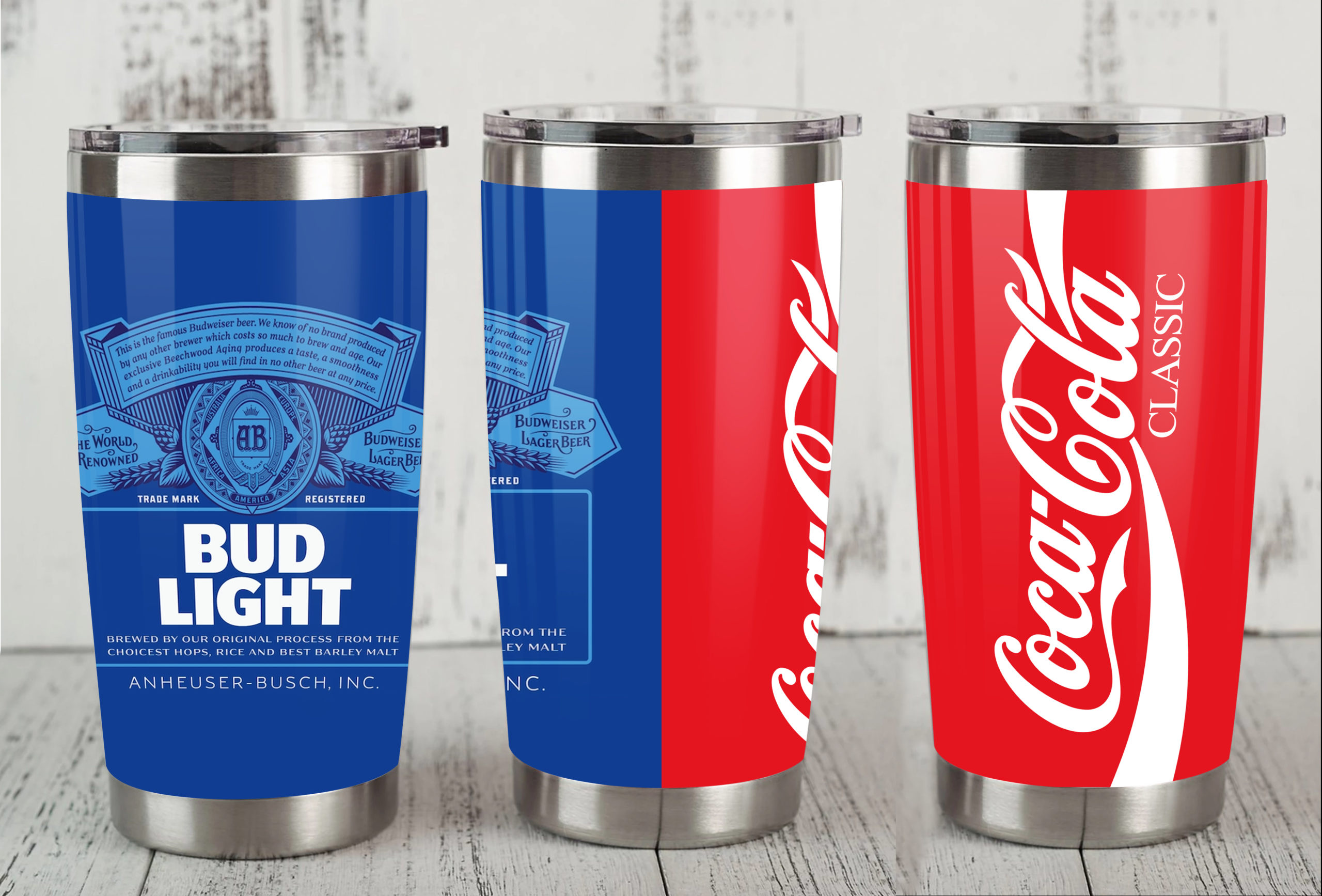 Bud light coca cola all over print tumbler 1