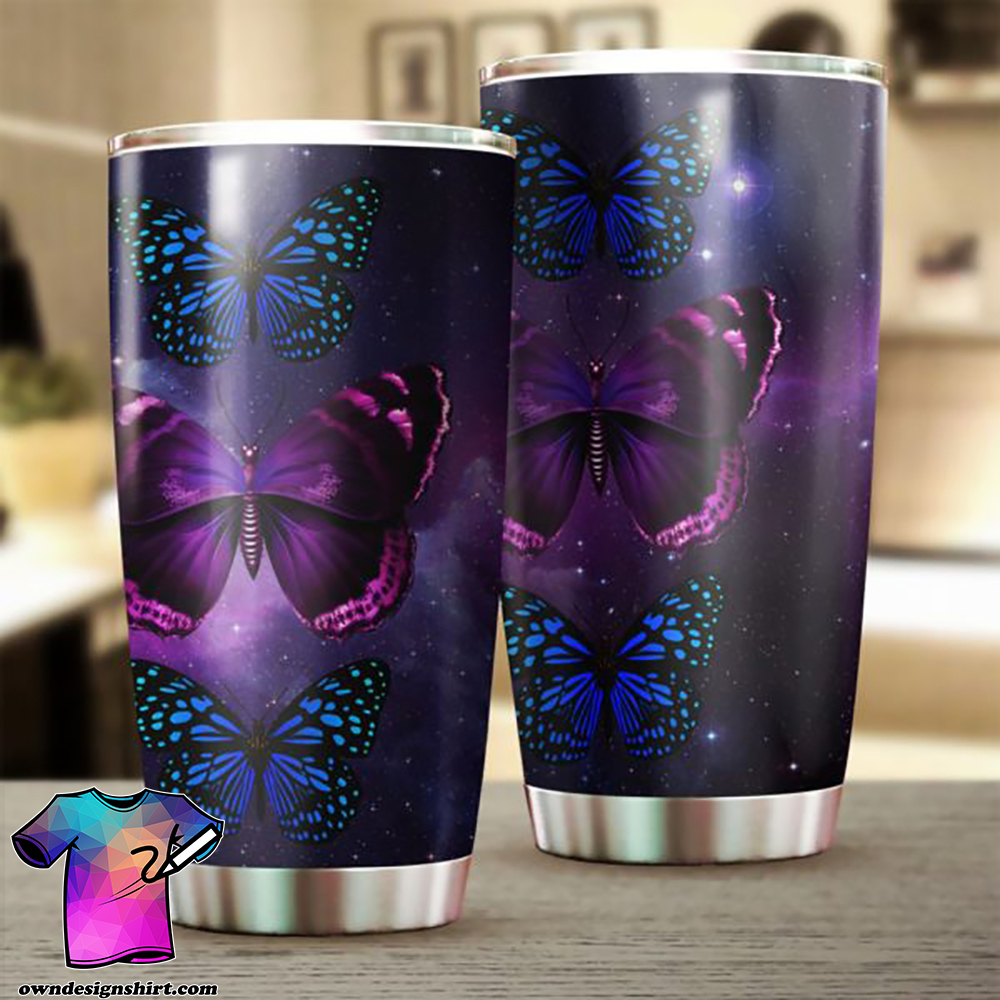 Butterfly night stainless steel tumbler