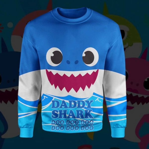 Daddy shark doo doo doo doo full printing sweatshirt