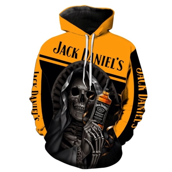 Death skull jack daniel's all over printed hoodie
