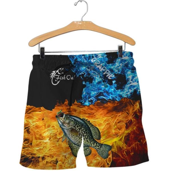 Fish reaper crappie on fire full printing shorts