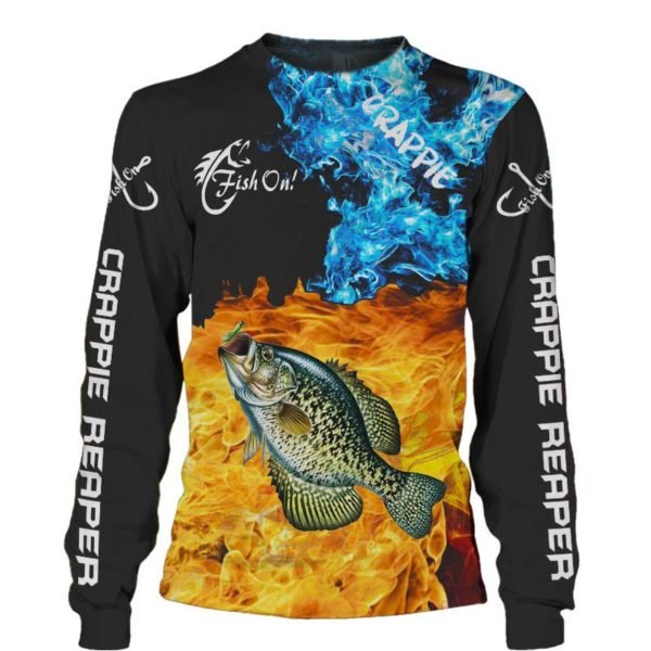 Fish reaper crappie on fire full printing sweatshirt