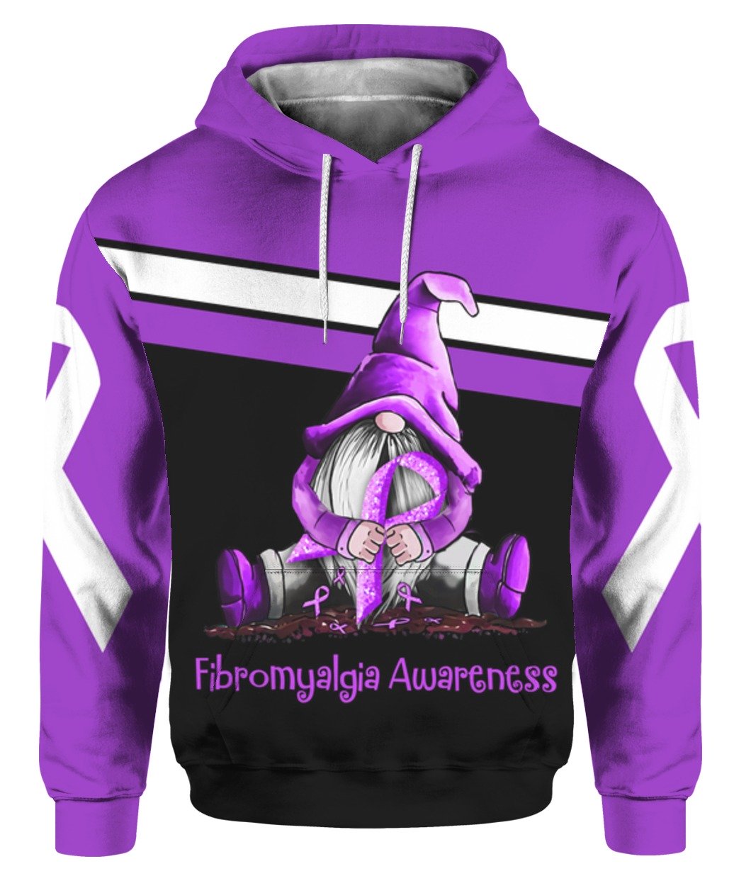 Gnome fibromyalgia awareness full printing hoodie