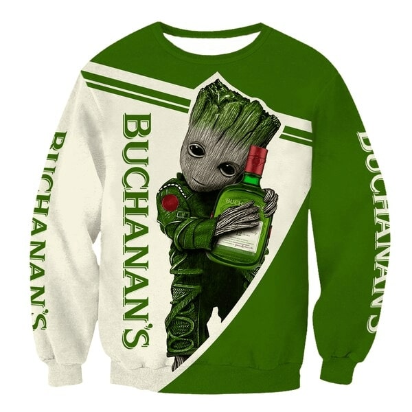 Groot hold james buchanan's all over printed sweatshirt