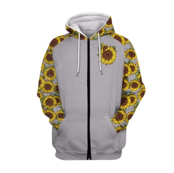 I'm blunt because god rolled me that way sunflower full printing zip hoodie