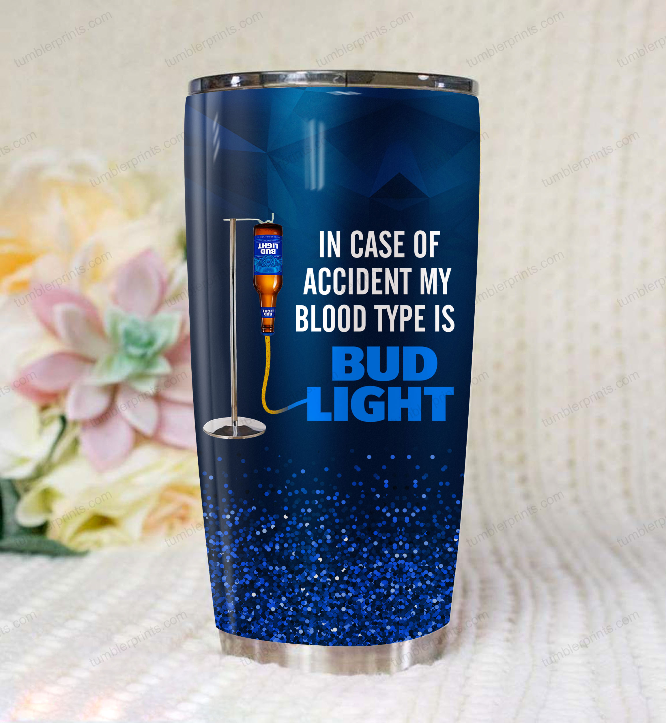 In case of an accident my blood type is bud light all over printed tumbler 1