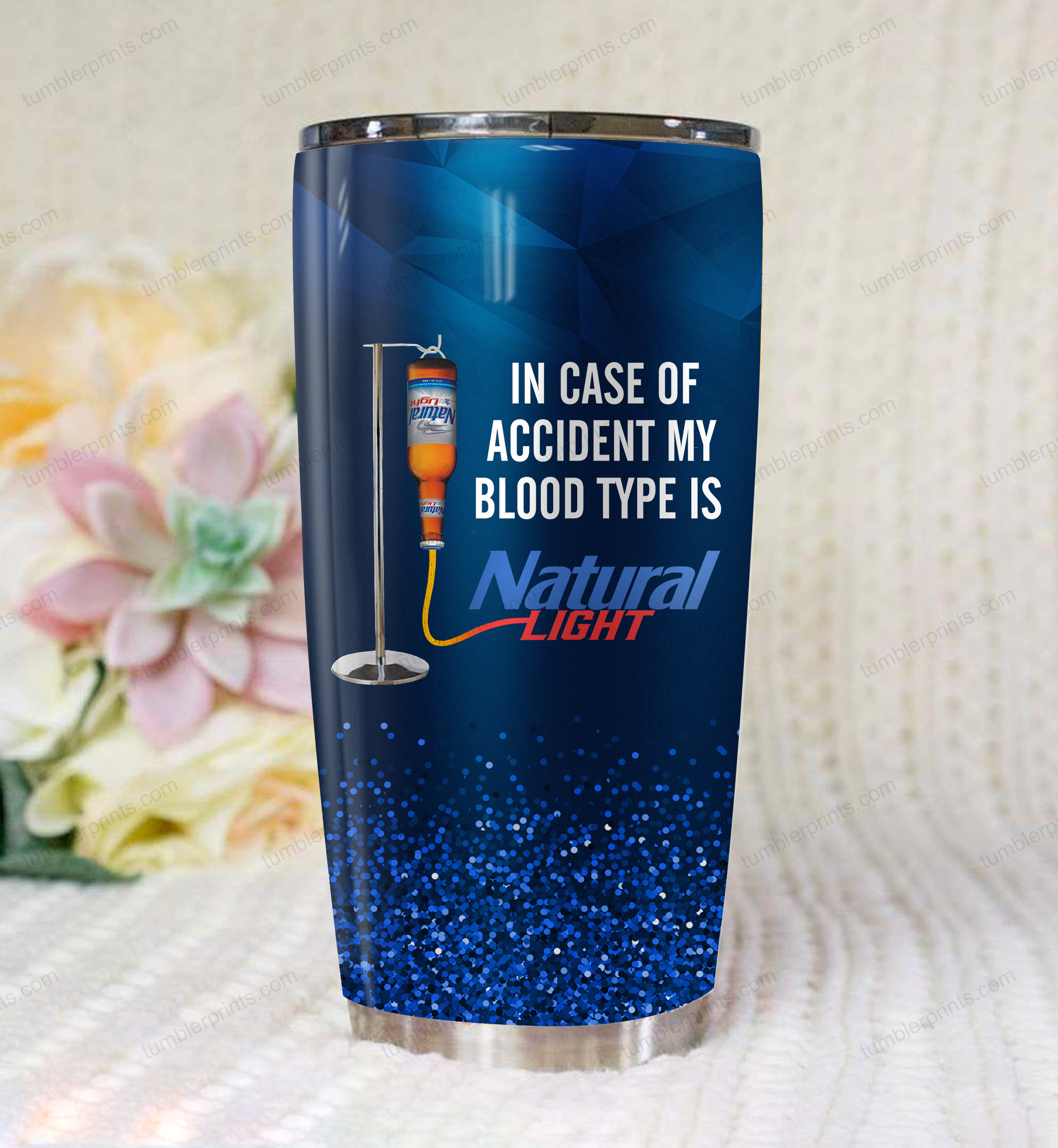In case of an accident my blood type is natural light all over printed tumbler 2