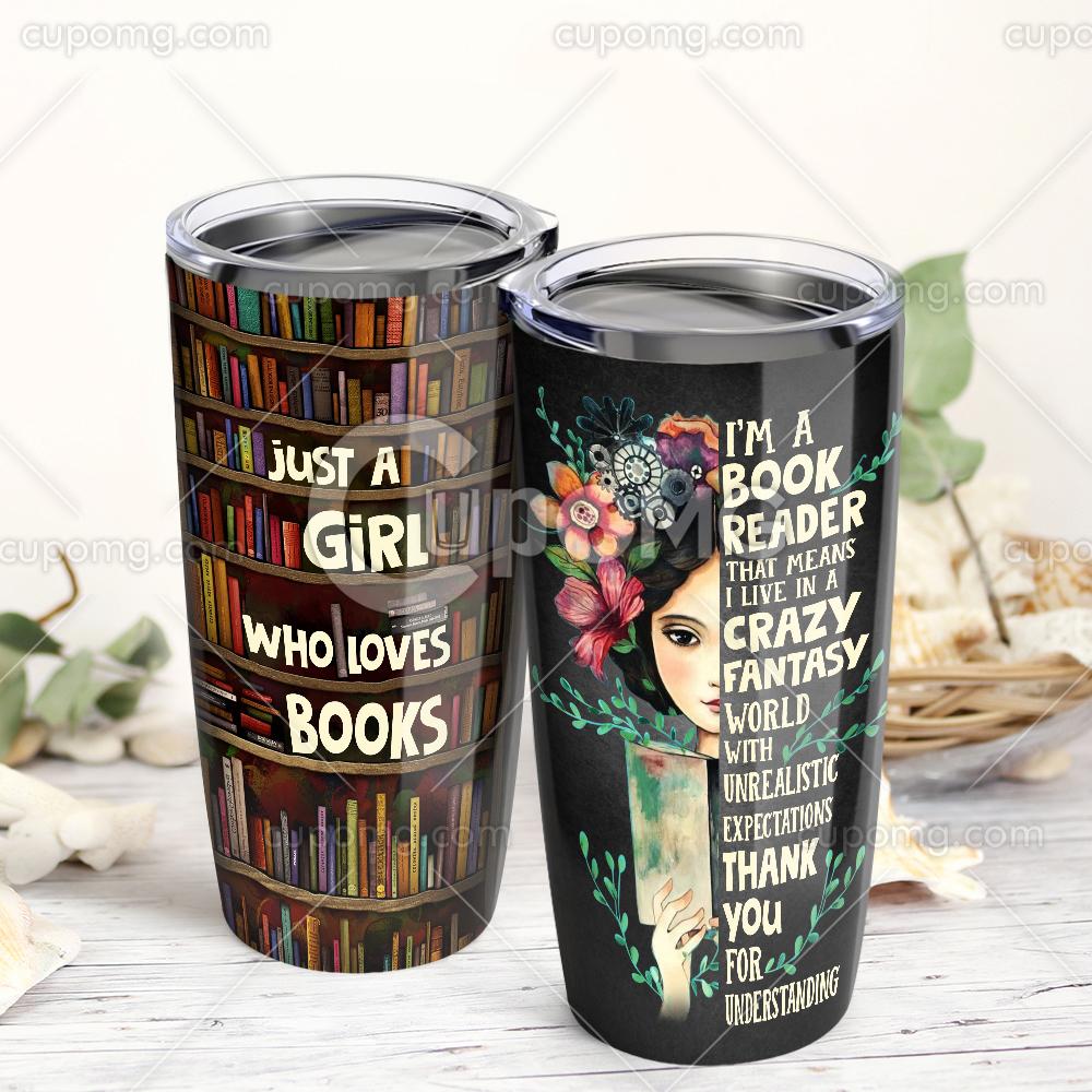 Just a girl who loves books all over print tumbler 1