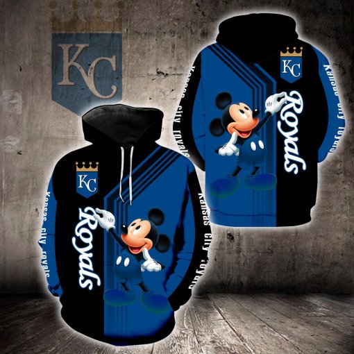 Kansas city royals mickey mouse all over print hoodie
