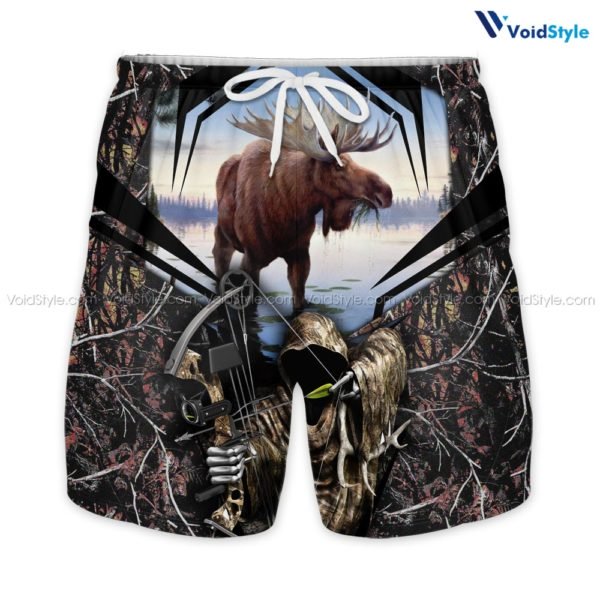 Moose hunting hunt season all over print shorts