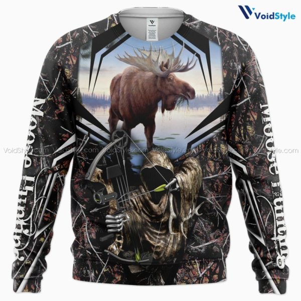 Moose hunting hunt season all over print sweatshirt