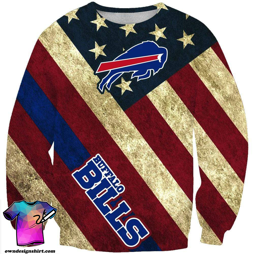 NFL football buffalo bills american flag full printing shirt