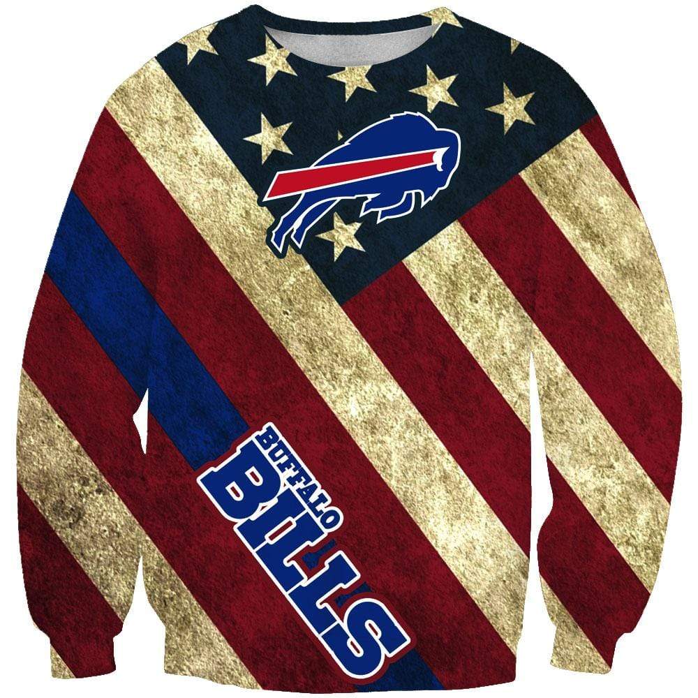 NFL football buffalo bills american flag full printing sweatshirt 3