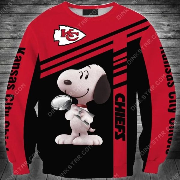NFL football kansas city chiefs snoopy full printing sweatshirt