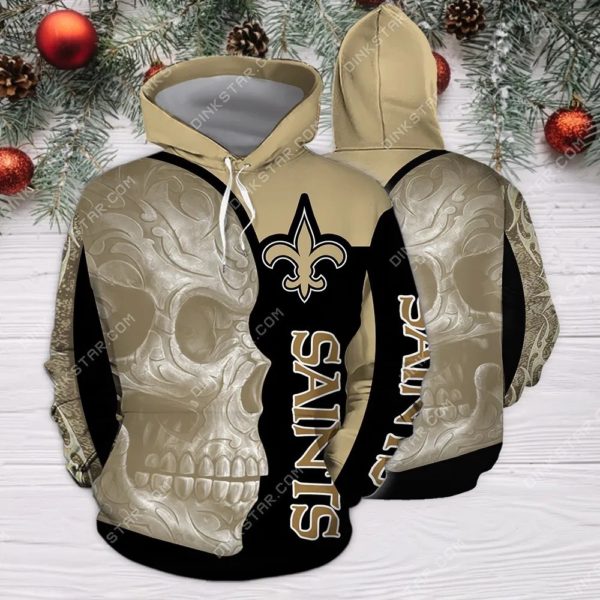 New orleans saints sugar skull all over print hoodie