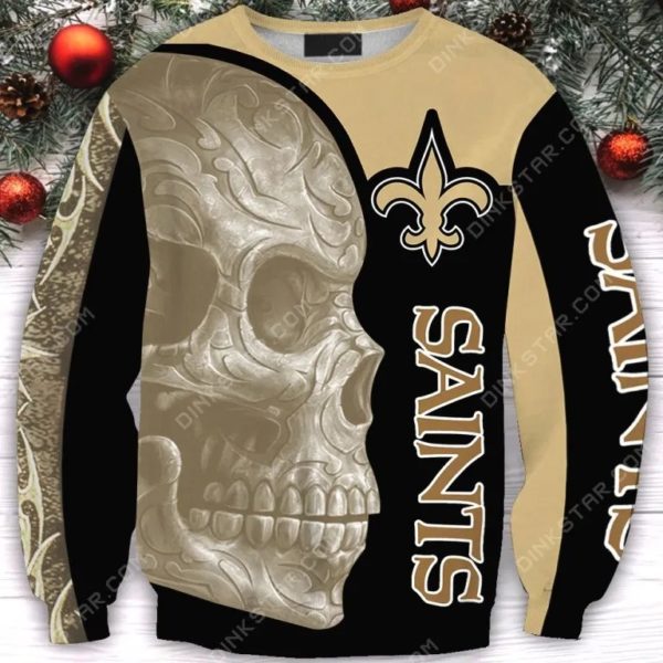 New orleans saints sugar skull all over print sweatshirt
