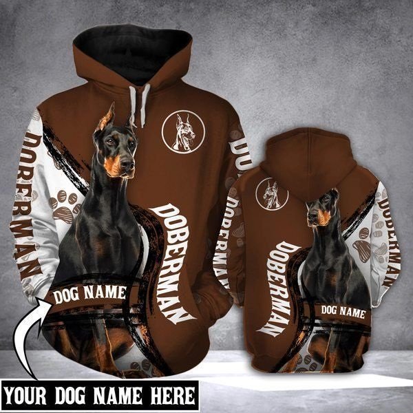 Personalized doberman dog full printing hoodie 1