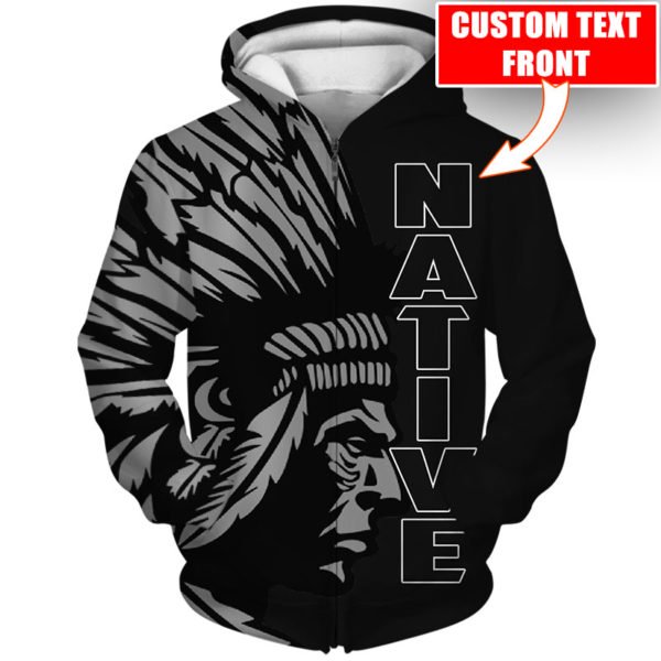 Personalized native american cultures full printing zip hoodie