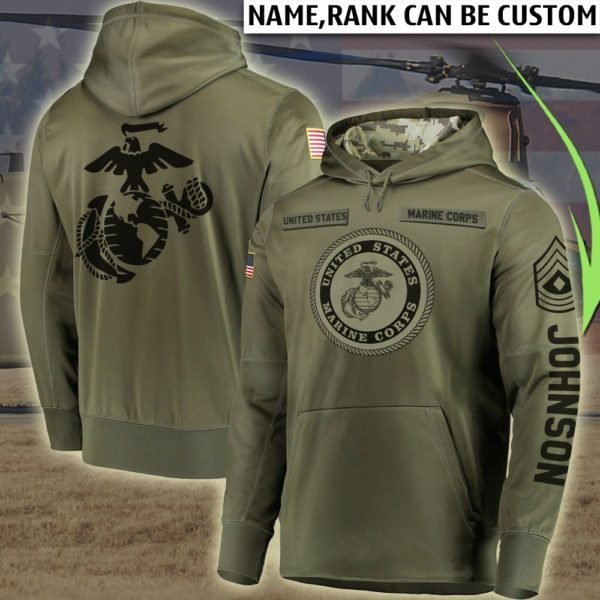 Personalized united states marine corps all over printed hoodie 1