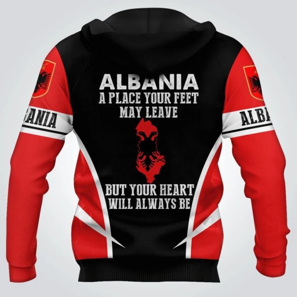 Skull albania a place your feet may leave all over print hoodie 1