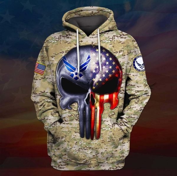 Skull the united states air force full printing hoodie