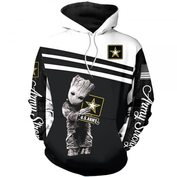 Skull the united states army full printing hoodie