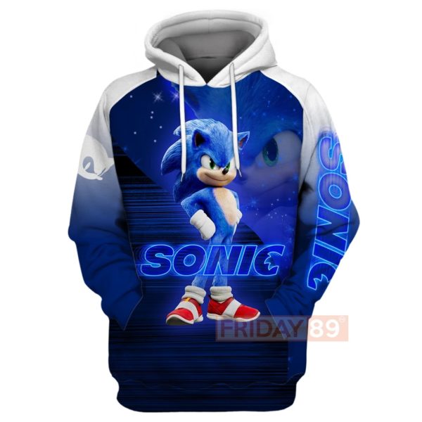Sonic the hedgehog full printing hoodie