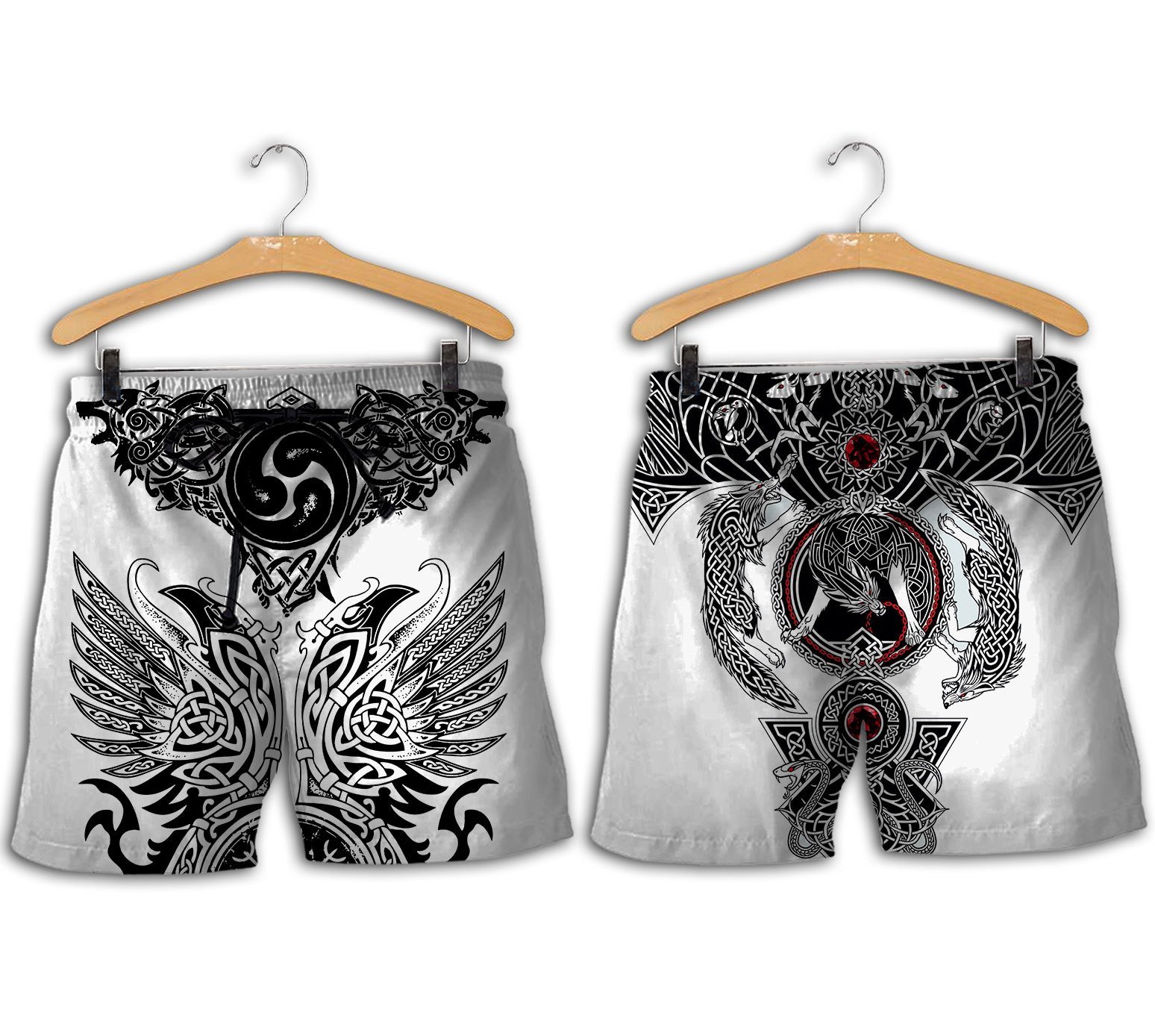 The viking tattoo art 3d full printing shorts