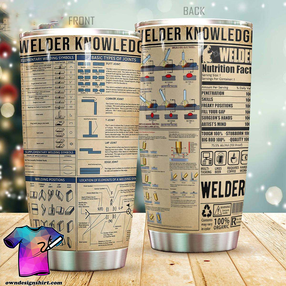Welder knowledge all over printed tumbler
