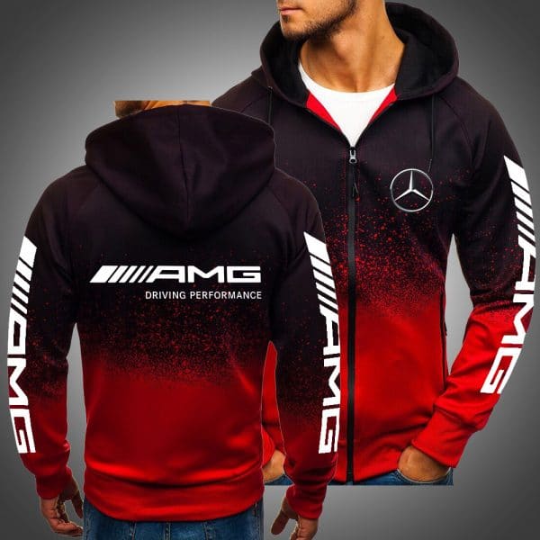 AMG driving performance mercedes-benz all over printed zip hoodie 1