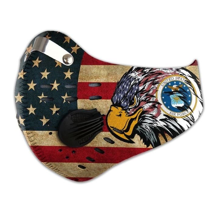 Air force american flag eagle head filter activated carbon face mask 3