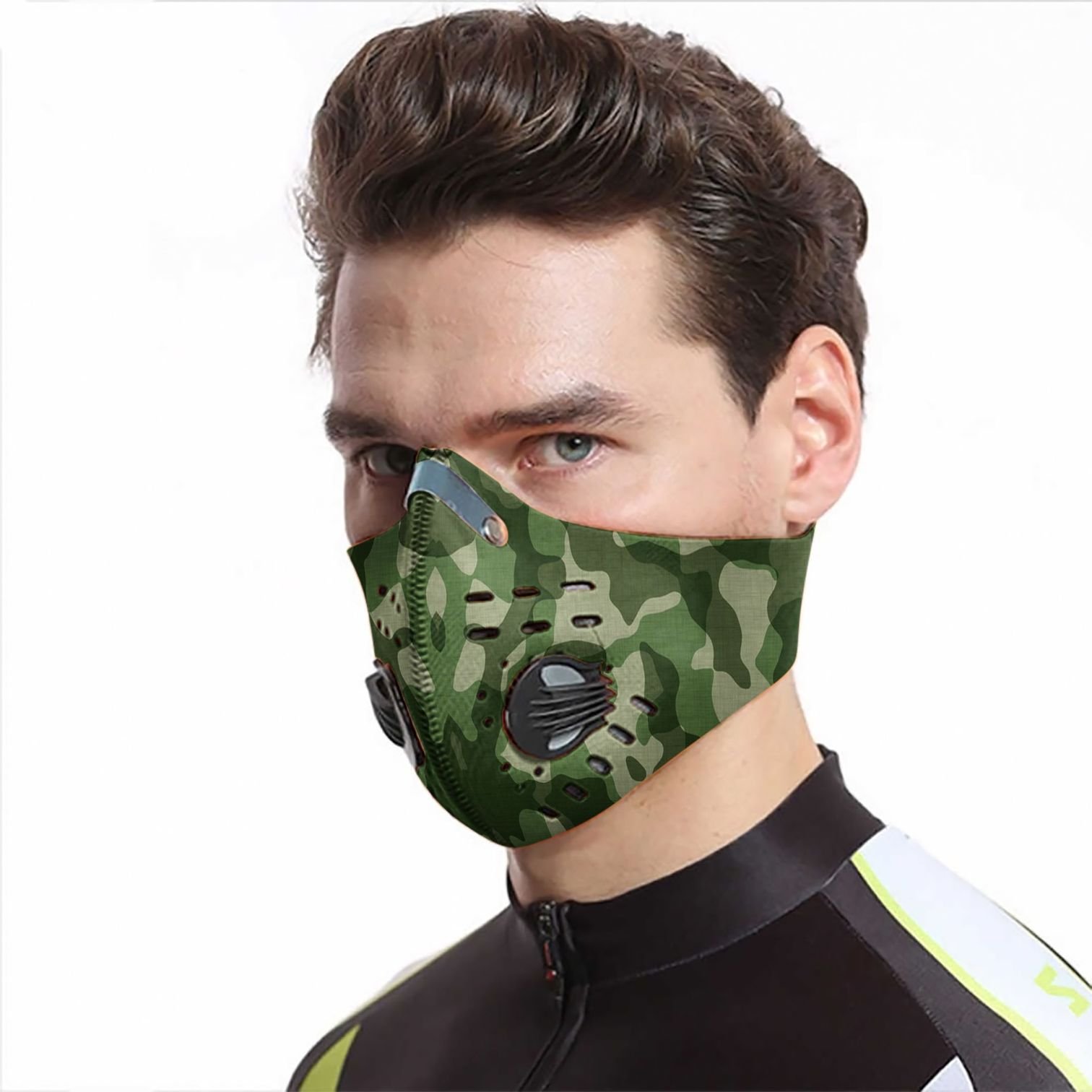 Army camo carbon pm 2,5 face mask 1
