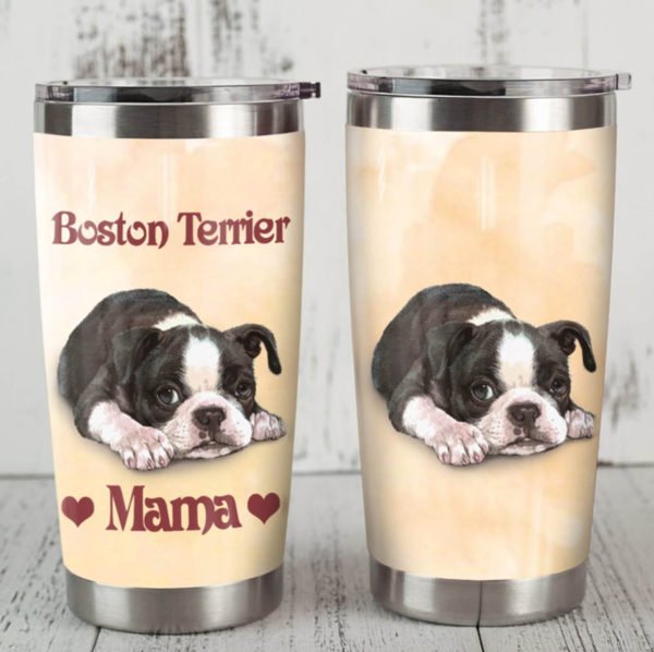 Boston terrier dog mama full printing tumbler 1