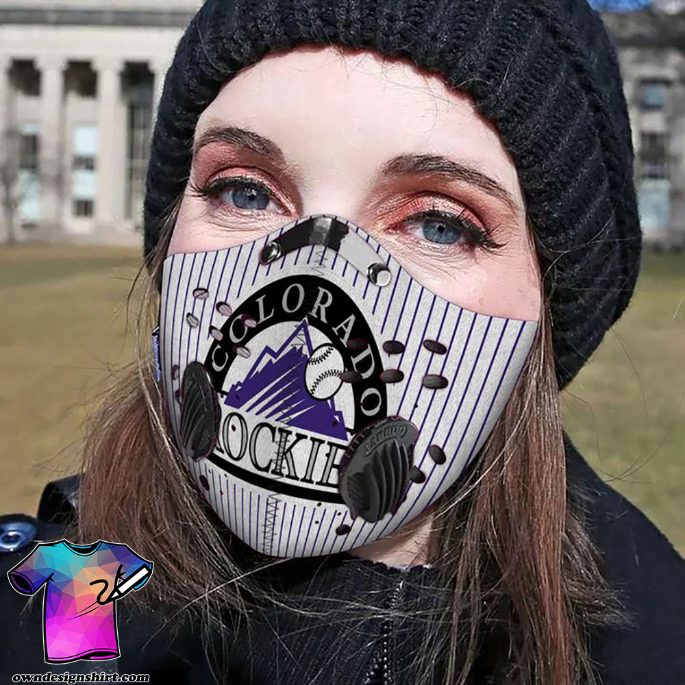 Colorado rockies baseball filter activated carbon face mask