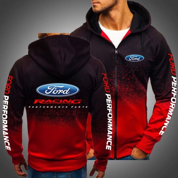 Ford racing performance all over printed zip hoodie 1