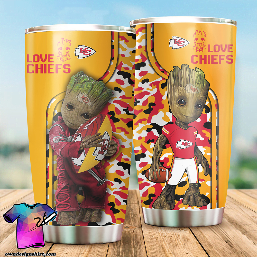 Groot hold kansas city chiefs all over printed tumbler